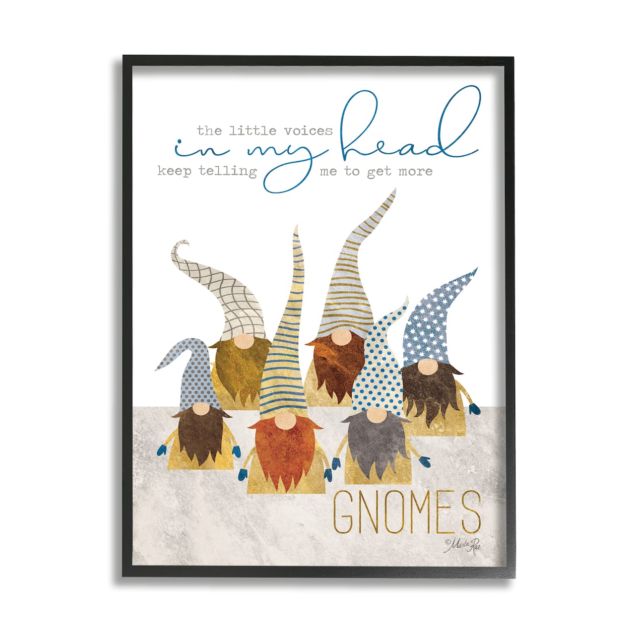 Stupell Industries Voices in My Head Gnome Wall Accent with Black Frame